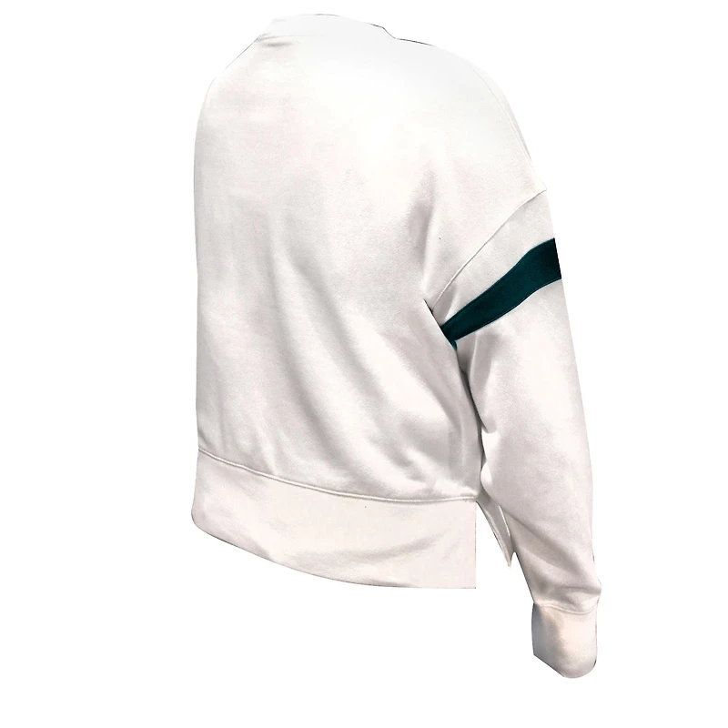 Women's Fanatics  White Philadelphia Eagles Plus Fleece Pullover Sweatshirt
