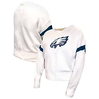 Women's Fanatics  White Philadelphia Eagles Plus Fleece Pullover Sweatshirt
