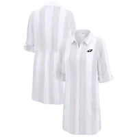 Tunique boutonnée à rayures de rugby pour femme Tommy Bahama Kaki/Blanc Philadelphia Eagles
