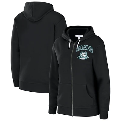 Sweat à capuche entièrement zippé noir Philadelphia Eagles pour femme WEAR by Erin Andrews