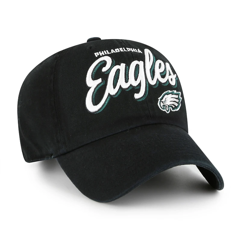 Women's '47  Black Philadelphia Eagles Ariana Clean Up Adjustable Hat