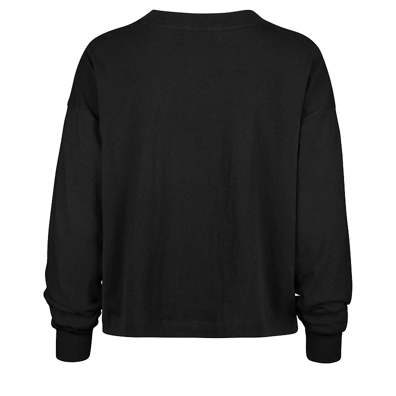 Women's '47 Black Philadelphia Eagles Muse Sydney Long Sleeve Cropped T-Shirt