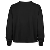 Women's '47 Black Philadelphia Eagles Muse Sydney Long Sleeve Cropped T-Shirt