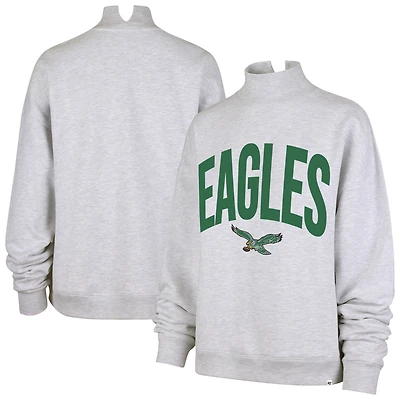 Women's '47 Gray Philadelphia Eagles Subtle Muse Mock Neck Sweatshirt