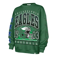 Women's '47  Kelly Green Philadelphia Eagles Go Big Oversized Pullover Sweatshirt