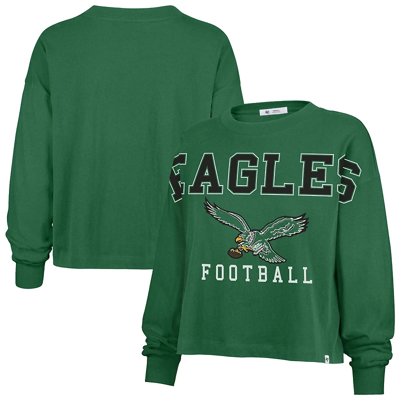 Women's '47 Kelly Green Philadelphia Eagles Outreach City Oversized Long Sleeve T-Shirt
