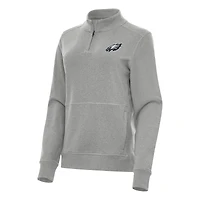 Women's Antigua  Heather Gray Philadelphia Eagles Crush Quarter-Zip Jacket