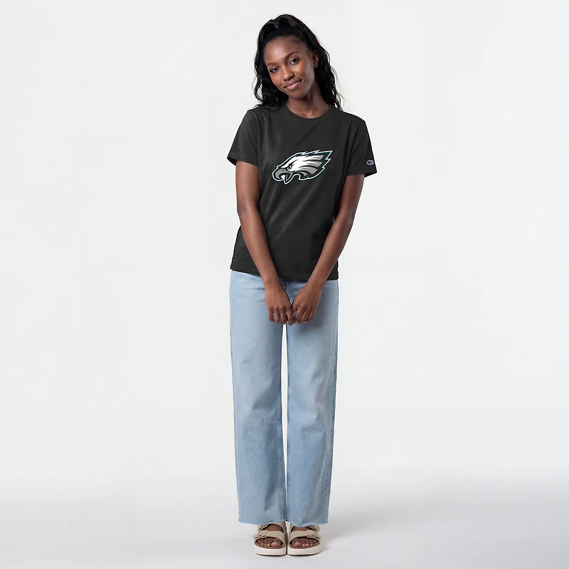 Women's Champion Black Philadelphia Eagles Logo T-Shirt