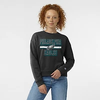 Women's Champion  Black Philadelphia Eagles Powerblend Fleece Sweatshirt