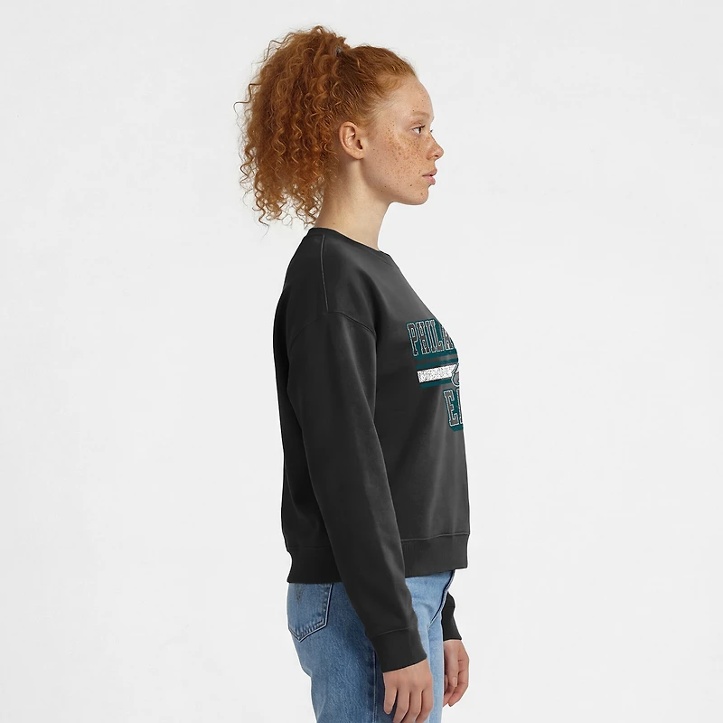 Women's Champion Black Philadelphia Eagles Powerblend Fleece Sweatshirt