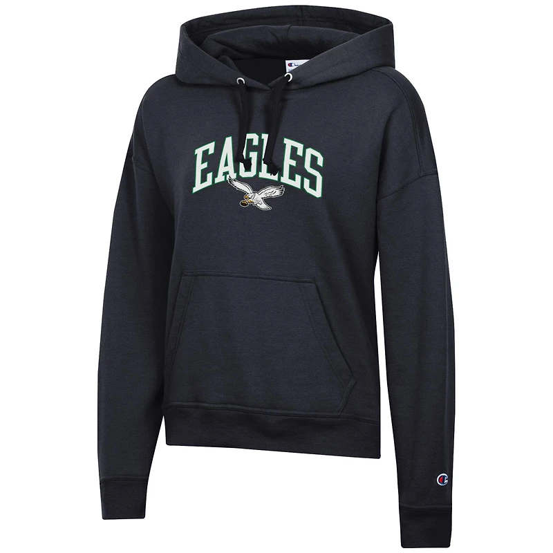 Sweat à capuche Powerblend noir pour femme Champion des Philadelphia Eagles