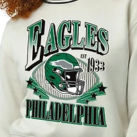 Sweat-shirt en polaire à tissage inversé crème Champion pour femme, modèle Philadelphia Eagles.