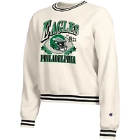 Sweat-shirt en polaire à tissage inversé crème Champion pour femme, modèle Philadelphia Eagles.