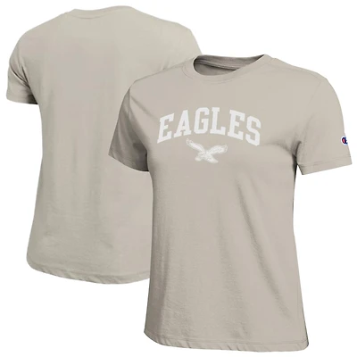 T-shirt Champion pour femmes, marron clair, Philadelphia Eagles, beurre de cacao