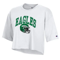 Women's Champion  White Philadelphia Eagles Boyfriend Cropped T-Shirt