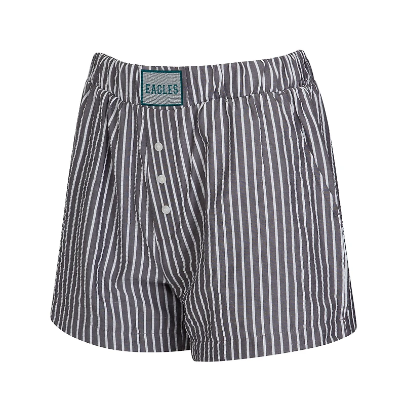 Ensemble de deux boxers à rayures et imprimés unis pour femme Concepts Sport Charcoal Philadelphia Eagles