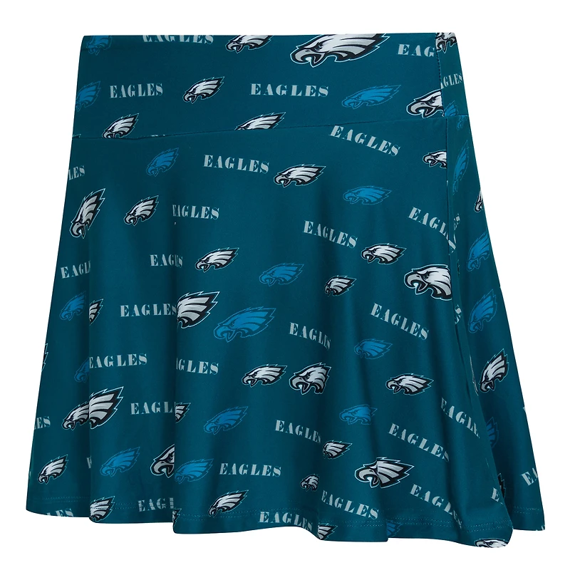 Jupe-short Concepts Sport pour femme, vert nuit, imprimé mosaïque des Philadelphia Eagles