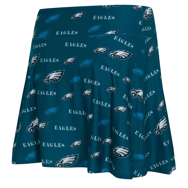 Jupe-short Concepts Sport pour femme, vert nuit, imprimé mosaïque des Philadelphia Eagles