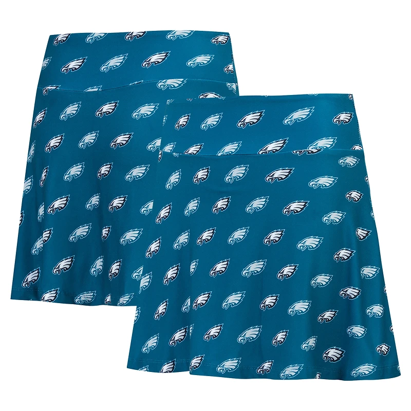 Women's Concepts Sport Midnight Green Philadelphia Eagles Record Allover Print Knit Sleep Skort