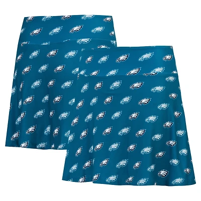 Women's Concepts Sport Midnight Green Philadelphia Eagles Record Allover Print Knit Sleep Skort