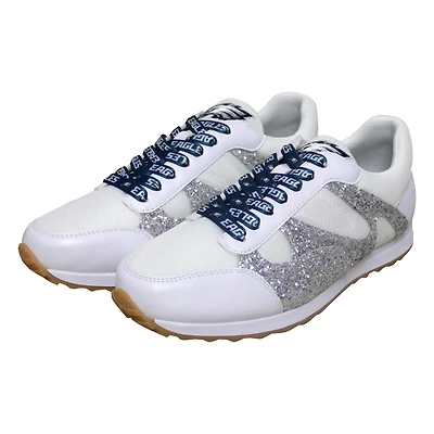 Women's Cuce  Silver Philadelphia Eagles Glitter Sneakers