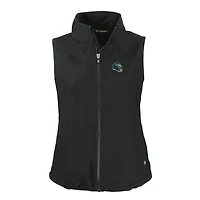 Women's Cutter & Buck Black Philadelphia Eagles Helmet Logo Charter Eco Recycled Full-Zip Vest