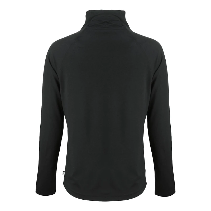 Women's Cutter & Buck Black Philadelphia Eagles Historic Coastline Epic Comfort Eco Recycled Funnel Neck Raglan Pullover Sweatshirt