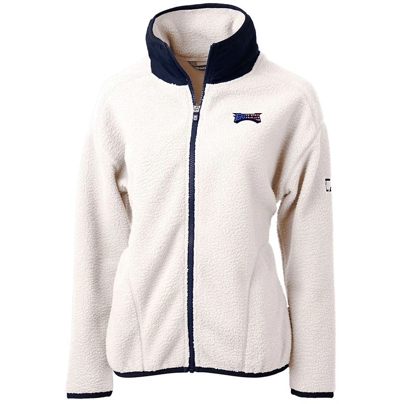 Women's Cutter & Buck Cream Philadelphia Eagles Cascade Eco Sherpa Fleece Full-Zip Jacket