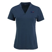 Polo à col en V DryTec Forge Stretch Blade pour femme, bleu marine chiné Cutter & Buck, Philadelphia Eagles