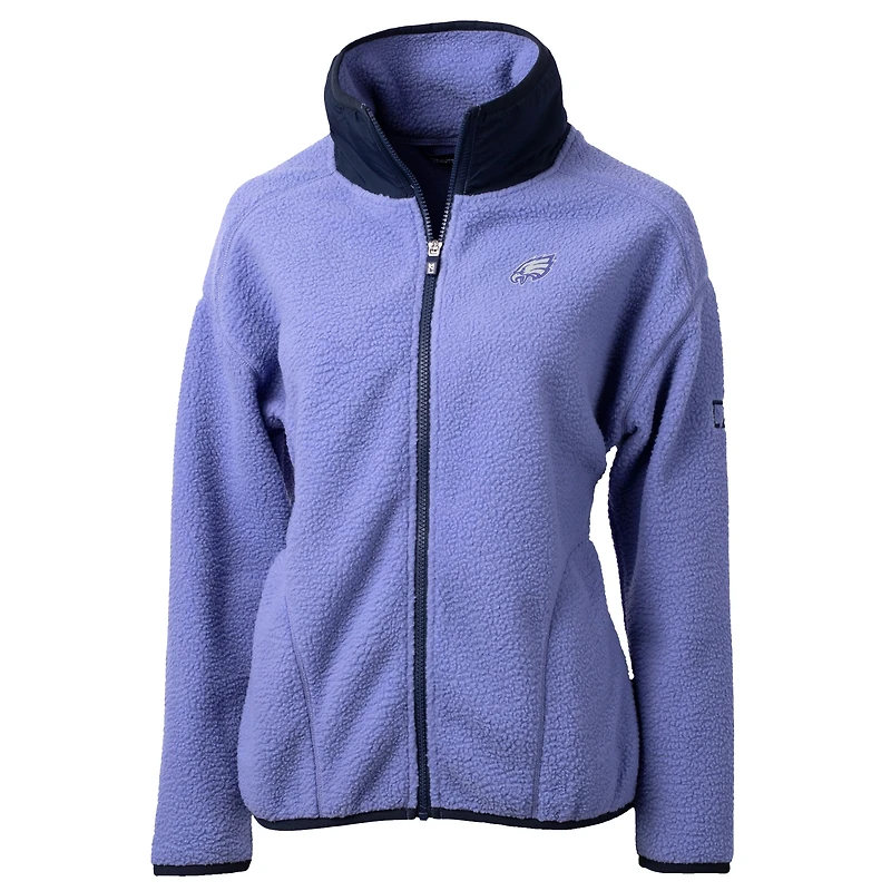 Women's Cutter & Buck Purple Philadelphia Eagles Cascade Eco Fleece Full-Zip Jacket
