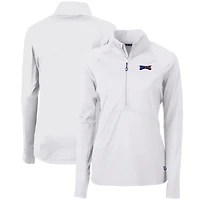 Women's Cutter & Buck White Philadelphia Eagles Adapt Eco Knit Stretch Recycled Half-Zip Pullover Top