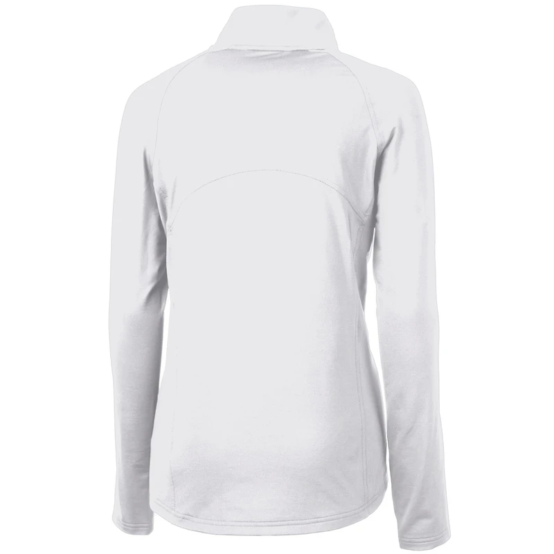 Women's Cutter & Buck White Philadelphia Eagles Adapt Eco Knit Stretch Recycled Half-Zip Pullover Top