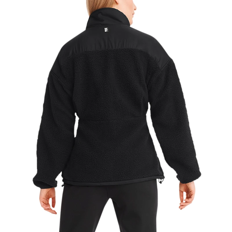 Women's DKNY Sport  Black Philadelphia Eagles Drew Mixed Media Full-Zip Jacket