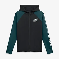 Women's Fanatics Black/Midnight Green Philadelphia Eagles Cornerback Blitz​ Raglan Full-Zip Hoodie