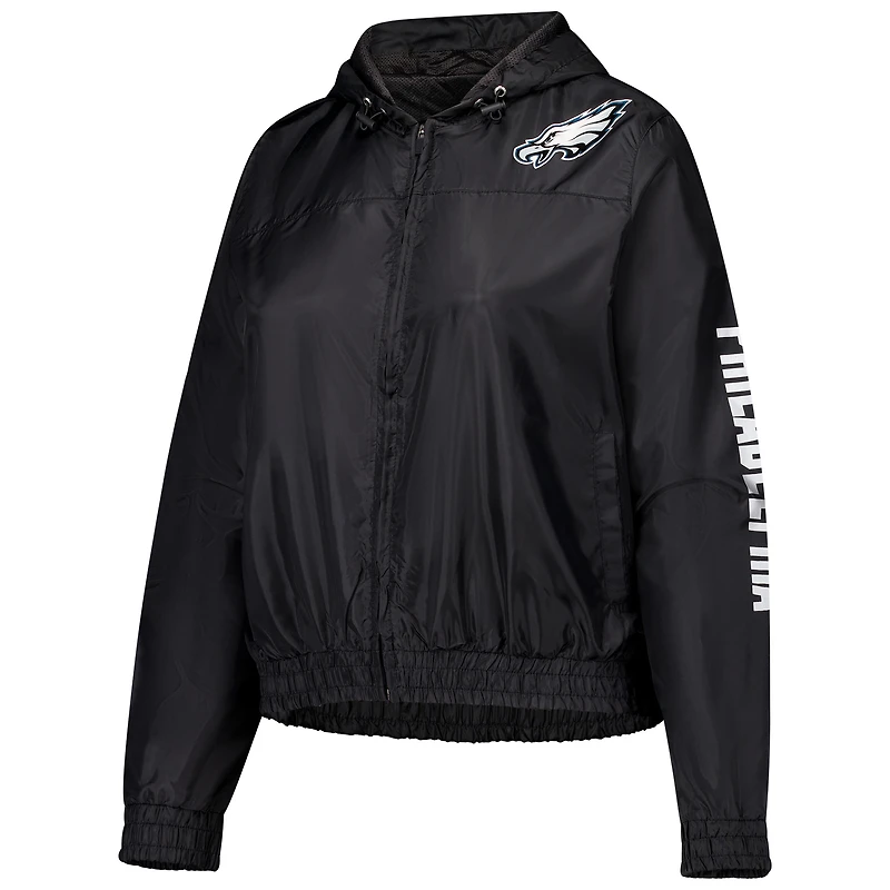 Veste noire entièrement zippée Fanatics pour femmes des Eagles de Philadelphie