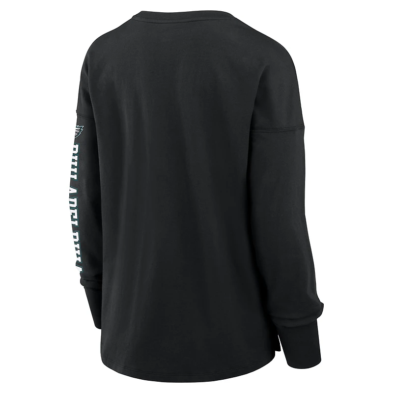 T-shirt à manches longues Fanatics noir pour femme