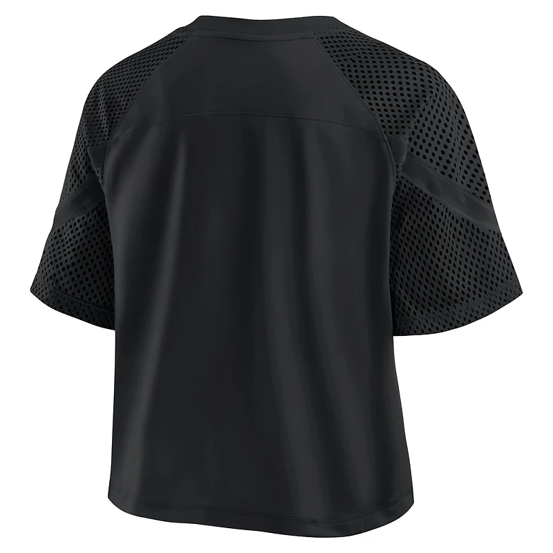 Women's Fanatics Black Philadelphia Eagles Oversized Cornerback Blitz Raglan V-Neck T-Shirt