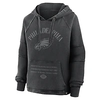 Sweat à capuche surdimensionné noir manches raglan pour femme Fanatics Philadelphia Eagles