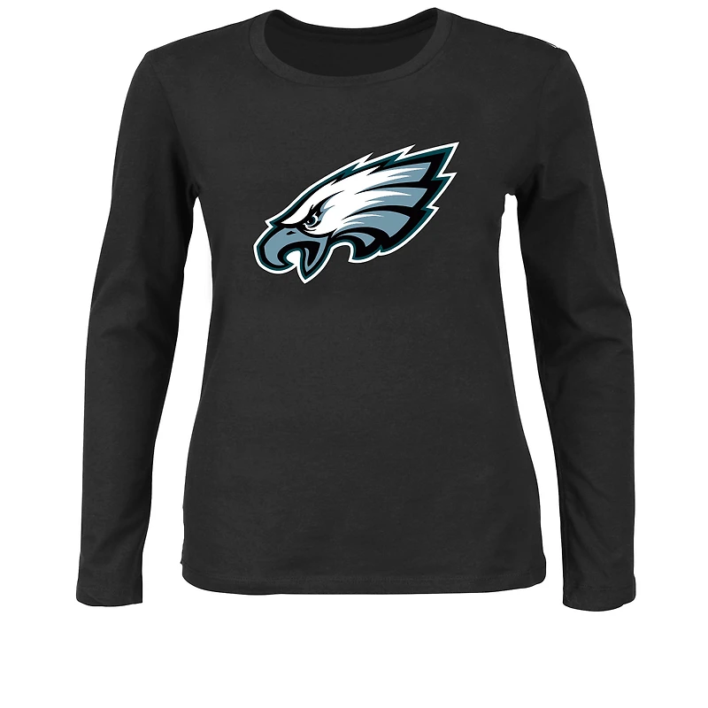 T-shirt à manches longues grande taille pour femme Fanatics Black Philadelphia Eagles