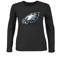 T-shirt à manches longues grande taille pour femme Fanatics Black Philadelphia Eagles