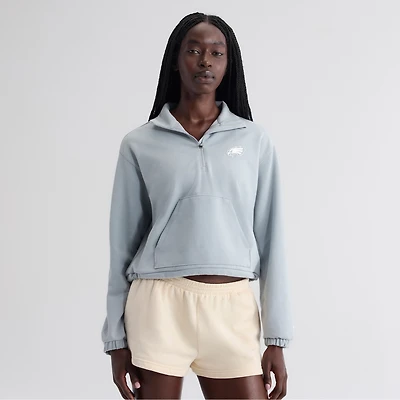 Pull oversize à fermeture éclair quart de tour Fanatics Blue Philadelphia Eagles pour femme
