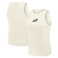 Débardeur côtelé tri-blend crème Philadelphia Eagles Star Play pour femme de Fanatics