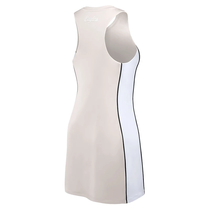 Robe à demi-zip athlétique Fanatics Cream Philadelphia Eagles Studio Boost pour femmes