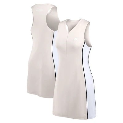 Robe à demi-zip athlétique Fanatics Cream Philadelphia Eagles Studio Boost pour femmes