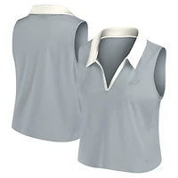 Débardeur à col en V gris Fanatics pour femme des Philadelphia Eagles Studio Wellness
