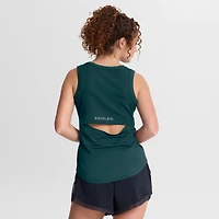 Women's Fanatics Green Philadelphia Eagles Draped Mesh Back Performance​ Tank Top