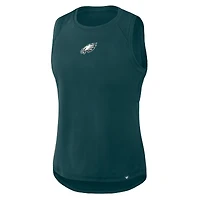 Women's Fanatics Green Philadelphia Eagles Draped Mesh Back Performance​ Tank Top
