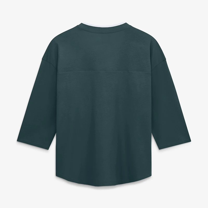 Women's Fanatics Green Philadelphia Eagles Team First Deceptive Juke 3/4-Sleeve V-Neck T-Shirt