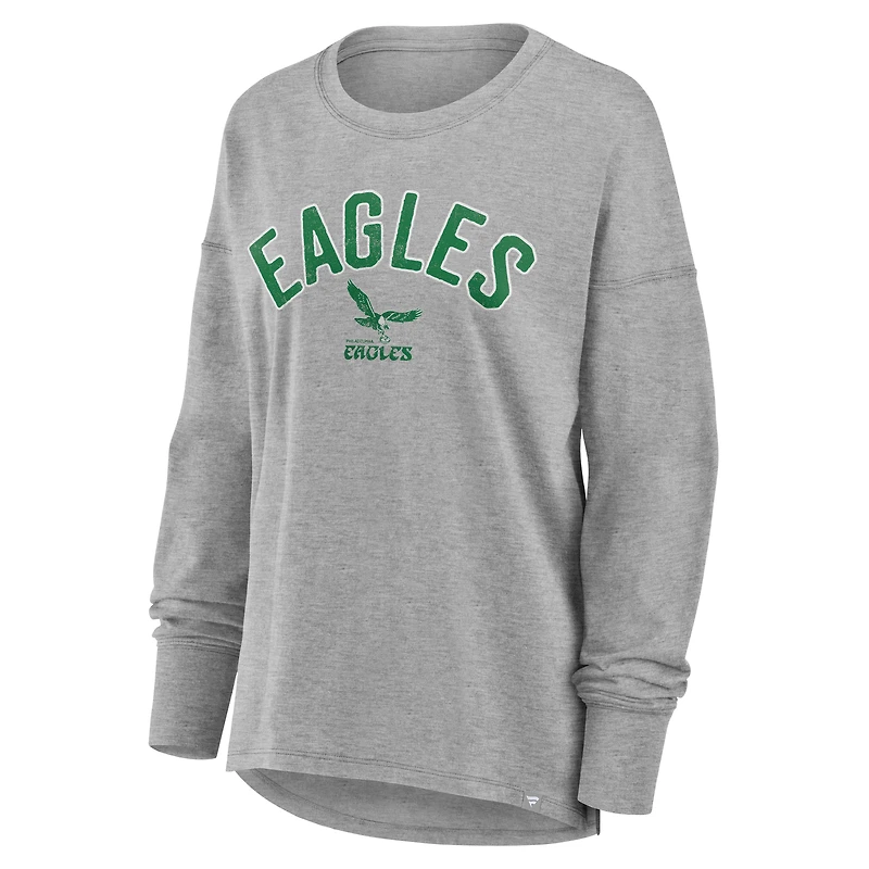 Women's Fanatics Heather Gray Philadelphia Eagles Hometown Legacy Long Sleeve T-Shirt