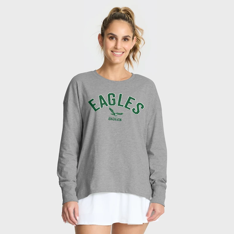 Women's Fanatics Heather Gray Philadelphia Eagles Hometown Legacy Long Sleeve T-Shirt